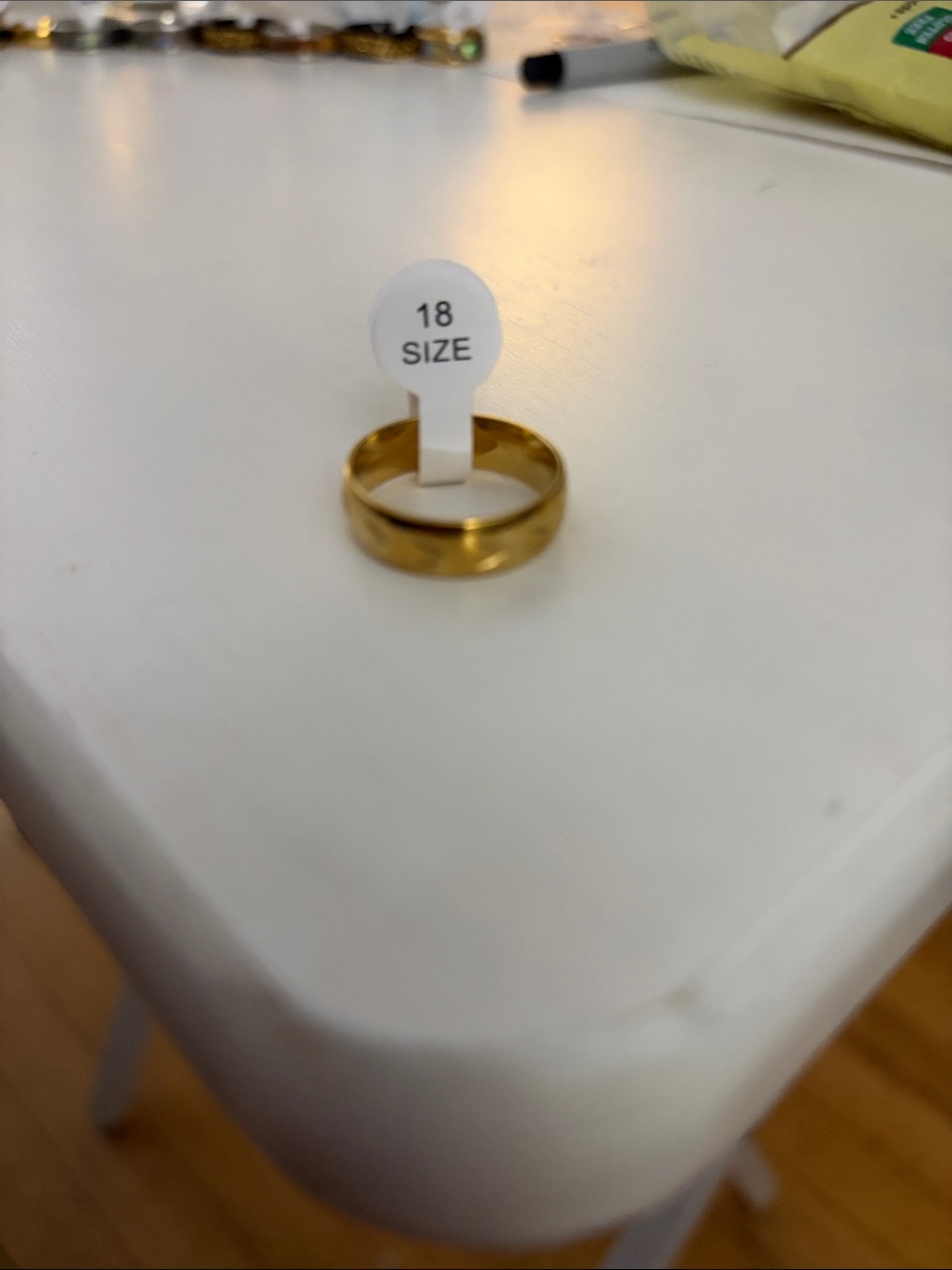 Gold Tone Men's Band Ring Size 18